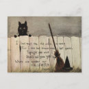 Search for witches broom postcards Black cat