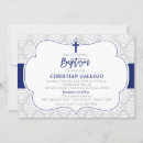Search for boys blue damask christening invitations Elegant
