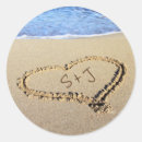 Search for hearts in sand stickers Ocean