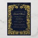Search for midnight blue bridal shower invitations Crescent moon