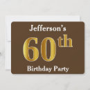 Search for brown 60th birthday invitations Elegant