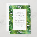 Search for tropical leaves wedding invitations White