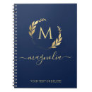 Search for navy and gold notebooks Monogrammed