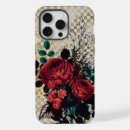 Search for red roses pattern iphone cases Black