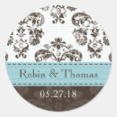 Search for blue damask wedding stickers Brown