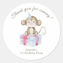 Search for monkey birthday party stickers Watercolor