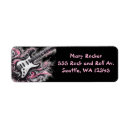 Search for rock and roll return address labels Black