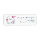 Search for blue and pink return address labels Watercolor flowers