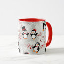 Search for penguin pattern mugs Black and white