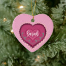 Search for name design christmas tree decorations Heart shape