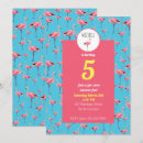 Search for pink flamingo birthday invitations Girly