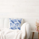Search for white peacock cushions Blue and white