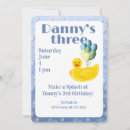 Search for rubber duck birthday invitations Blue