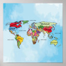 Search for world map posters Watercolor