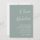 Search for modern script wedding invitations Sage green