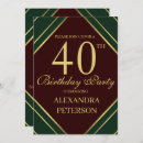 Search for burgundy and gold birthday invitations Forty