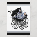 Search for vintage pram baby shower invitations Blue