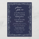 Search for blue floral border wedding invitations Hand drawn