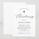 Search for gender neutral christening invitations Black and white
