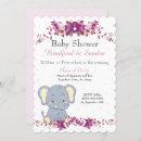 Search for pink grey elephant baby shower invitations Modern