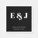 Search for bride and groom napkins Black and white