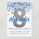Search for blue glitter invitations Silver