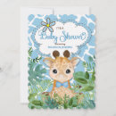 Search for blue safari baby shower invitations Giraffe