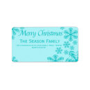 Search for chalkboard blue return address labels Snowflakes
