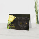 Search for black and yellow birthday cards Cat