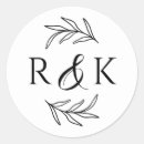 Search for couple initials wedding stickers Botanical