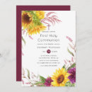 Search for sunflower first communion invitations Rustic
