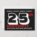 Search for 25th surprise birthday invitations Black and white