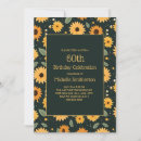 Search for sunflower 60th birthday invitations Black