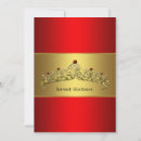 Search for red gold sweet 16 invitations Tiara