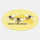 Search for honey bees on comb stickers Save the bees