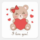 Search for bear with heart stickers Red