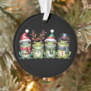 Search for cute frog christmas tree decorations Santa