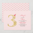 Search for girls 3rd birthday invitations Modern