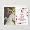 Search for 40th ruby wedding anniversary invitations Floral