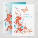 Search for turquoise flowers wedding invitations Orange