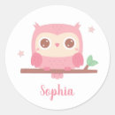 Search for owl on branch stickers Pink