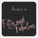 Search for black and rose gold stickers Fiftieth birthday