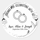 Search for floral wreath monogram wedding stickers Minimalist