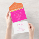 Search for pink and orange wedding invitations Chic