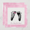 Search for footprint baby shower invitations Pink