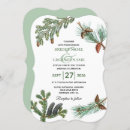 Search for pine tree wedding invitations Green and white