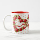 Search for red floral wreath mugs Vintage
