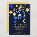 Search for moon and stars baby boy shower invitations Its a boy
