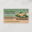 Search for sushi restaurant business cards Wasabi