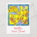 Search for bee painting postcards Honeycomb